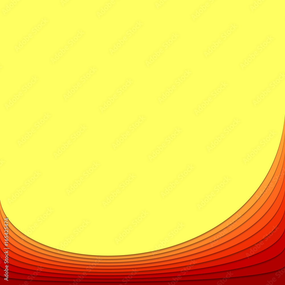 Poster Abstract background template from curved stripes - vector design with 3d shadow effect