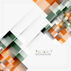 Fototapeta premium Abstract blocks template design background, simple geometric shapes on white, straight lines and rectangles