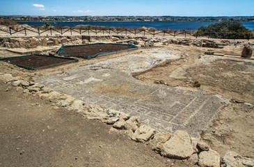 Mosaico nella città di Mozia (Trapani) Italia