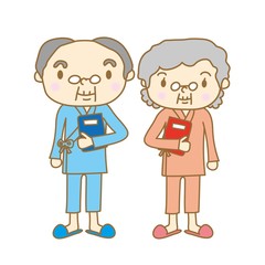 健康診断を受けるシニア夫婦