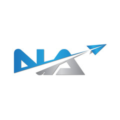 NA initial letter logo origami paper plane