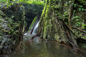 Krok-E-Dok waterfall and rain forest on mountain in Khao Yai National park, Thailand.