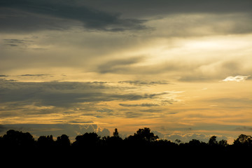 Orange sky in the evening