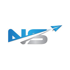 NS initial letter logo origami paper plane
