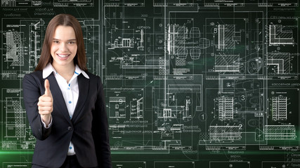 Businesswoman Architect Engineer Construction Design and Business Concept