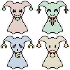 vector pixel art set doll