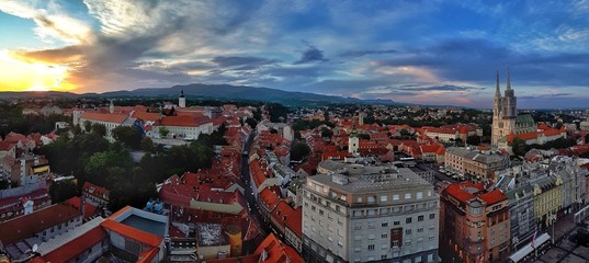 Fototapeta na wymiar Zagreb at sunset