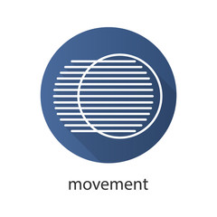 Movement flat linear long shadow icon