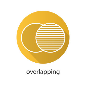 Overlapping flat linear long shadow icon