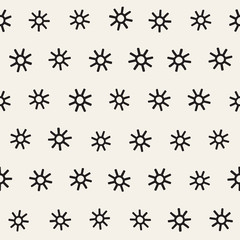 Vector seamless sunburst shapes freehand pattern. Abstract background with round brush strokes. Hand drawn texture