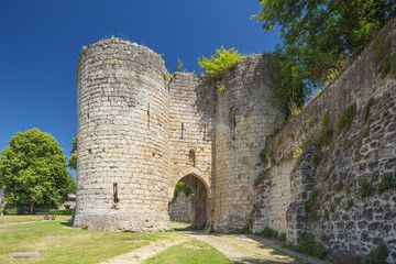 View of the Porte de Soissons at the edge of the old town of Laon.