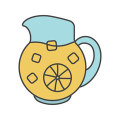 Lemonade jug color icon