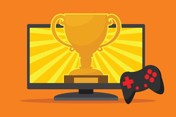 video game winner with award and achievement
