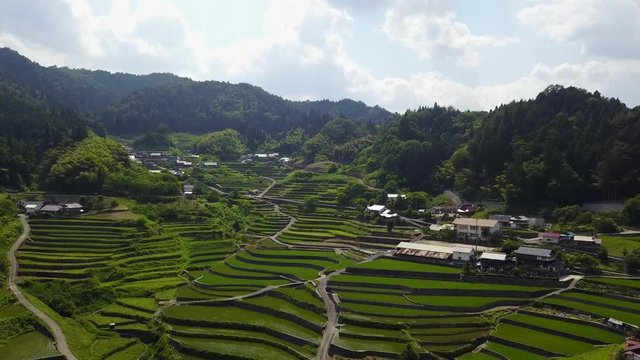 棚田で空撮