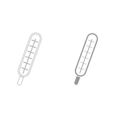 Medical thermometer grey color set icon .