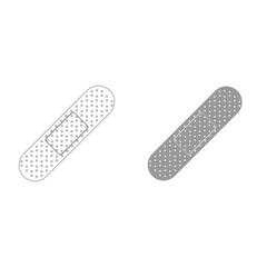 Band aid grey color set icon .