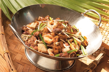 Asian style fried noodle char kway teow