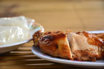 roasted chicken street food thai food