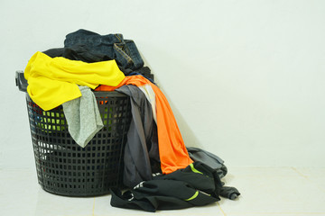 Clothes that are already overflowing the basket