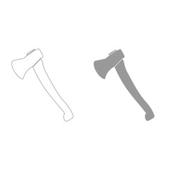 Axe grey color set icon .