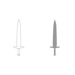 Simple sword grey color set icon .