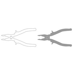 Pliers grey color set icon .