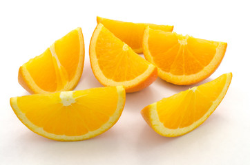 Orange slices, isolated on white background