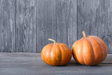 Fall pumpkins background with copy space
