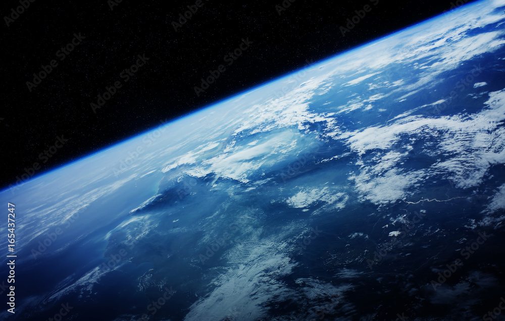 Poster Planet Earth in space 3D rendering elements of this image furnished by NASA