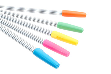 Colorful magic pens  isolated on white background