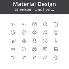 Material Design UI Line Icons