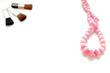 Cosmetics on a white background