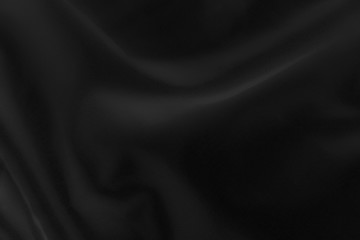 black cloth background abstract with soft waves.