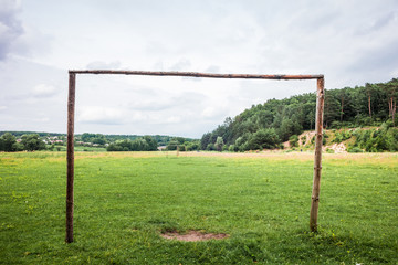 Rustic soccer goal