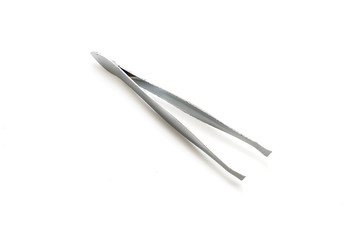 close-up tweezers isolated on white background