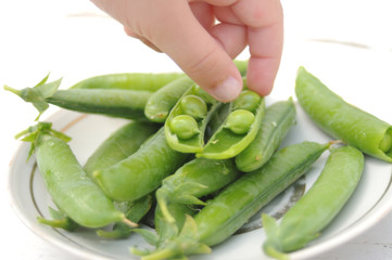 Young green peas