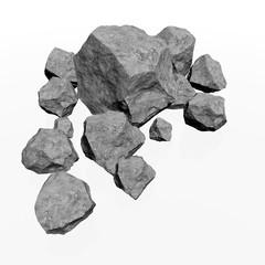 rock stones 3d rendering