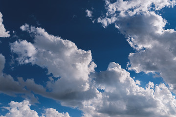 Blue sky with clouds. Nature background.