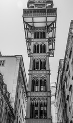 Famous Santa Justa Elevator in Lisbon - LISBON / PORTUGAL - JUNE 17, 2017