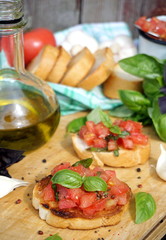 Bruschetta with tomato and basil