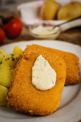 fried cheese with potato
