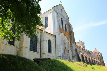 Fototapeta na wymiar The historic Basilica Sainte-Marie-Madeleine in Vezelay, Burgundy, France, Unesco World Heritage