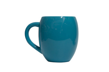 Cup on white,with clipping path,selective focus.