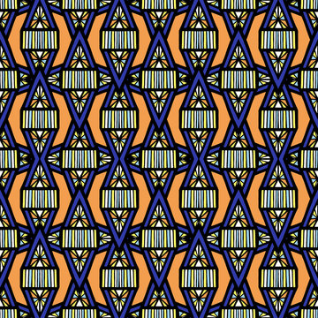 Summer tribal pattern vector seamless. Braid geometric triangle texture. Ethnic background print for african fabric, wallpaper, blanket, wrapping paper and boho card template.