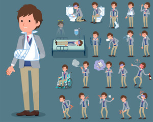 flat type Jacket blue vest men_sickness