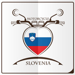 motorcycle logo made from the flag of Slovenia