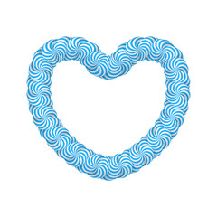 Lollipop blue heart frame. Great gift for special occasions and interior design. Realistic mockup vector illustration on white background