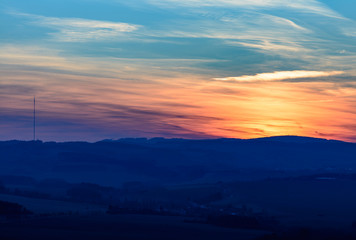 Fototapeta na wymiar Beautiful sunset with colorful clouds