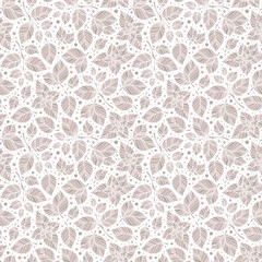 Fototapeta premium Hand drawn vector seamless pattern with mint leaves