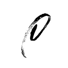 Letter C. Handwritten by dry brush. Rough strokes font. Vector illustration. Grunge style alphabet